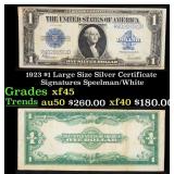 1923 $1 large size Silver Certificate Grades xf+ S