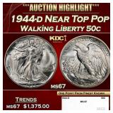 1944-d Walking Liberty Half Dollar Near Top Pop 50