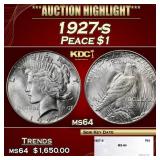 1927-s Peace Dollar $1 ms64 SEGS