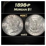 1898-p Morgan Dollar $1 Grades ms63
