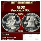 1950 Proof Franklin Half Dollar 50c pr67+ SEGS