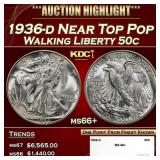 1936-d Walking Liberty Half Dollar Near Top Pop 50