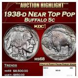 1938-d Buffalo Nickel Near Top Pop 5c ms68 SEGS