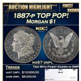 1887-p Morgan Dollar TOP POP! $1 ms67 dmpl SEGS