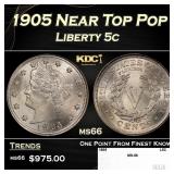 1905 Liberty Nickel Near Top Pop 5c ms66 SEGS
