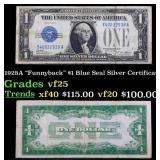 1928A $1 Blue Seal Silver Certificate "Funnyback"