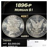 1896-p Morgan Dollar $1 ms66+ SEGS