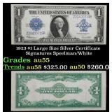 1923 $1 large size Silver Certificate Grades Choic