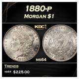 1880-p Morgan Dollar $1 Grades ms64