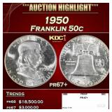1950 Proof Franklin Half Dollar 50c pr67+ SEGS