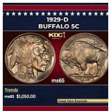 1929-d Buffalo Nickel 5c ms65 SEGS