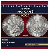 1896-p Morgan Dollar $1 Grades ms65
