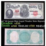 1907 $5 Large Size Legal Tender Note 'WoodChopper'