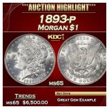1893-p Morgan Dollar $1 ms65 SEGS