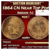 1864 CN Indian Cent Near Top Pop 1c ms66+ SEGS