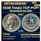 1938 Proof Washington Quarter Toned TOP POP! 25c p