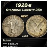 1928-s Standing Liberty Quarter 25c Grades ms62