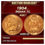 1904 Indian Cent . 1c ms66 rd SEGS