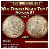1898-o Morgan Dollar Toned Near Top Pop $1 ms67+ S