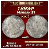 1893-p Morgan Dollar $1 ms65 SEGS