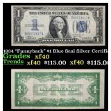 1934 $1 Blue Seal Silver Certificate 'Funnyback' G