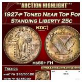 1927-p Standing Liberty Quarter Toned Near Top Pop