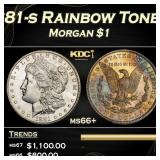 1881-s Morgan Dollar Rainbow Toned $1 ms66+ SEGS