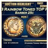 1903 Proof Barber Quarter Rainbow Toned TOP POP! 2