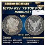 1878-p Rev '79 Morgan Dollar TOP POP! $1 ms65+ dmp