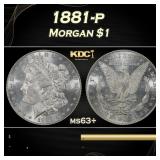 1881-p Morgan Dollar $1 Grades ms63+
