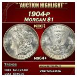 1904-p Morgan Dollar $1 Grades ms64+