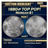 1880-p Morgan Dollar TOP POP! $1 ms67 SEGS