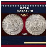 1897-p Morgan Dollar $1 Grades ms63