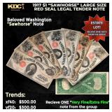 1x 1917 $1 Large Size Red Seal Legal Tender Note '