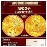 1900-p Gold Liberty Half Eagle $5 ms66+ SEGS