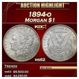 1894-o Morgan Dollar $1 ms62 USCG