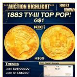 1883 Gold Dollar TY-III TOP POP! $1 ms69 SEGS