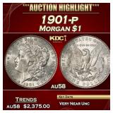 1901-p Morgan Dollar $1 au58 SEGS