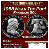 1958 Proof Franklin Half Dollar Near Top Pop! 50c