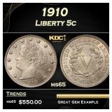 1910 Liberty Nickel 5c Grades ms65