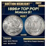 1896-p Morgan Dollar TOP POP! $1 ms68 SEGS
