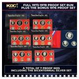 1973-1978 Proof Set Run Plus Bonus Silver Bicenten
