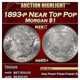 1893-p Morgan Dollar Near Top Pop $1 ms65+ SEGS