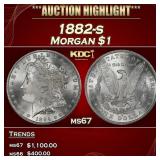 1882-s Morgan Dollar $1 Grades ms67