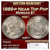 1889-p Morgan Dollar Near Top Pop $1 ms67+ SEGS