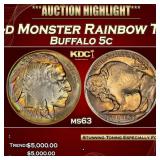 PCGS 1928-d Buffalo Nickel Monster Rainbow Toned 5