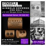 Rare GIMBLES Unc Morgan Dollar $1 Roll 10 Coin B+