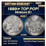 1889-p Morgan Dollar TOP POP! $1 ms68 SEGS