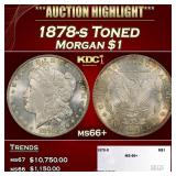 1878-s Morgan Dollar Toned $1 ms66+ SEGS
