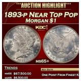 1893-p Morgan Dollar Near Top Pop $1 ms65+ SEGS